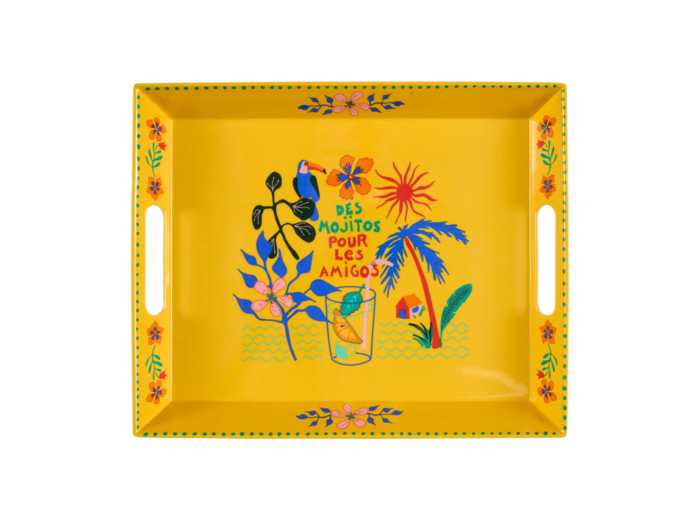 PLATEAU JAUNE 41 X 34 CM