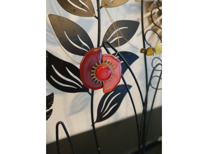 COLLIER GRAND SOLEIL ROUGE