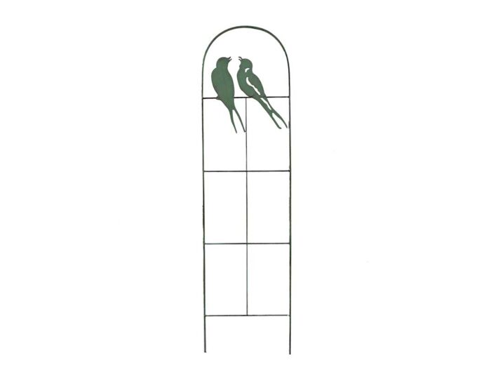 Treillage oiseaux vert métal 25x1x100cm