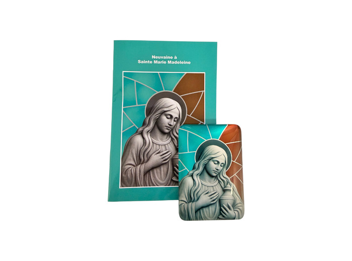 Magnet en Verre 48x68mm + Livret Neuvaine - Sainte Marie-Madeleine