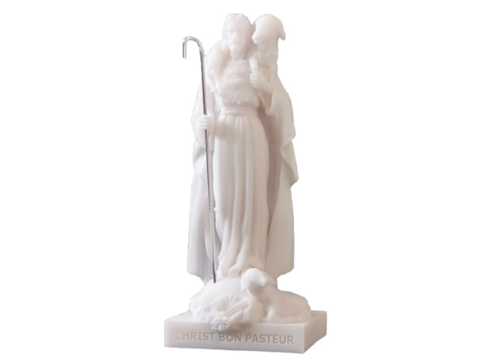 Christ Bon Pasteur - Statue en Albaster 12 cm -Blanc