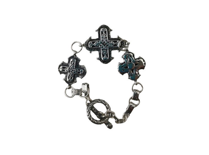 Bracelet en Argent 925 - 3 CROIX BIZANTYNES