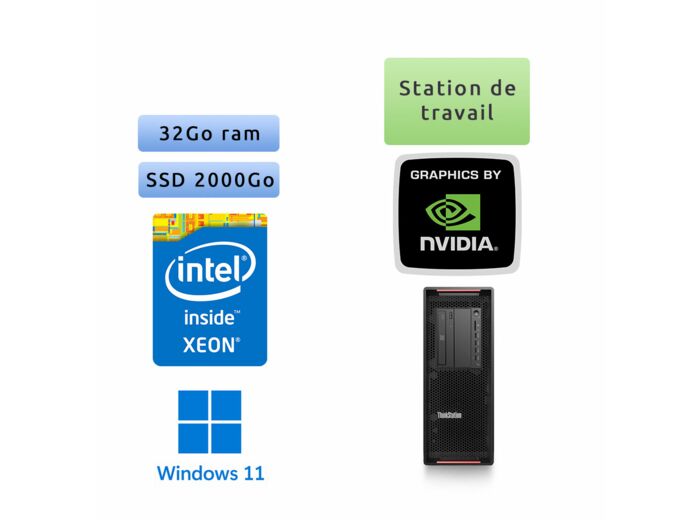 Lenovo Thinkstation P720 - Windows 11 - Gold 5118 32Go 2To SSD - M5000 - Ordinateur Tour Workstation