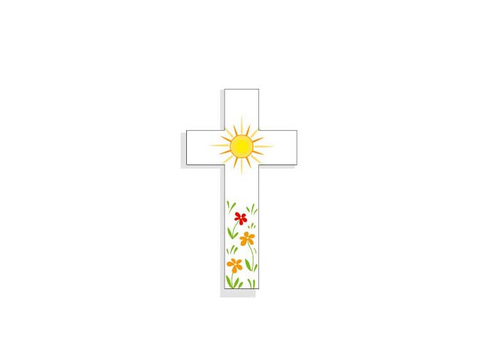 Croix Amour 10cm Soleil orange