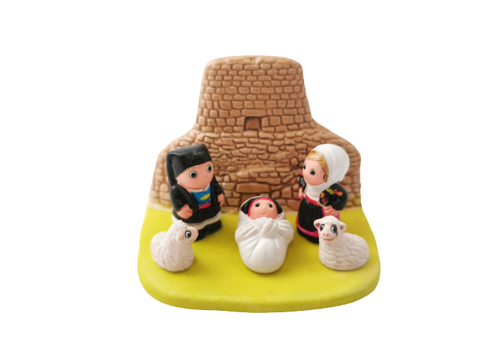 CRECHE en céramique BLOC 8x7cm- SARDAIGNE