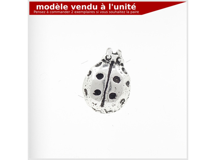 Puce d'oreille Coccinelle en argent massif