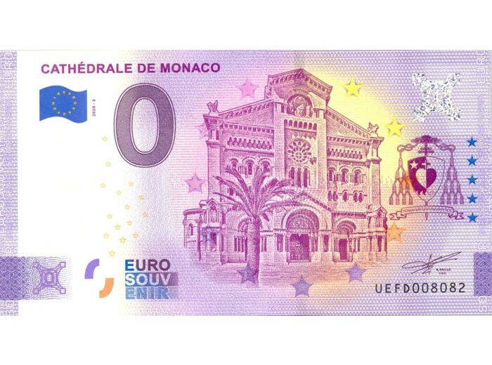 98 MONACO 2020-3 CATHEDRALE DE MONACO (ANNIVERSAIRE) BILLET SOUVENIR 0 EURO