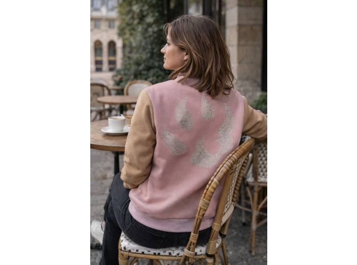 Teddy sportswear Malabar – Édition limitée Strass – Beige rose pâle