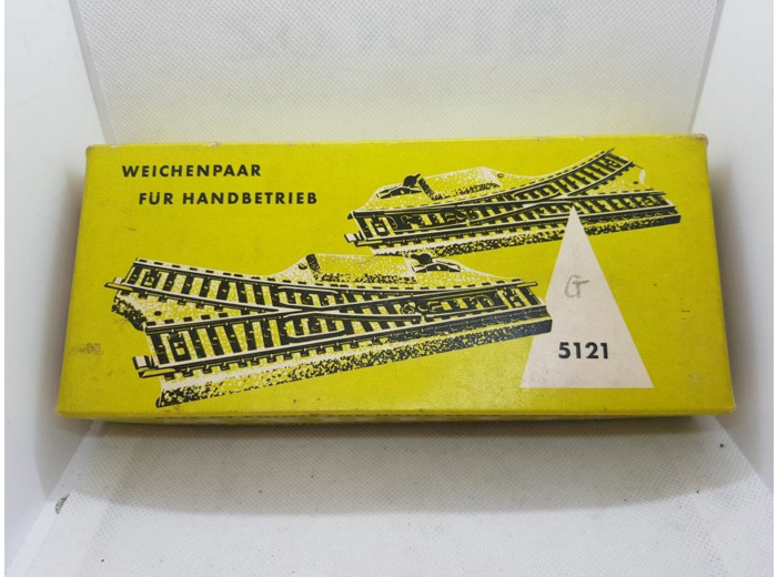 MARKLIN 5121 - RAIL PAIRE D'AIGUILLAGE A COMMANDE MANUELLE BOITE D'ORIGINE