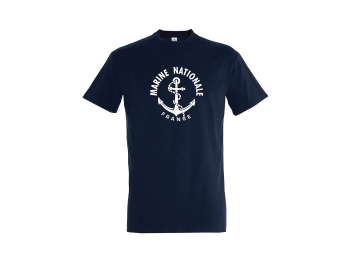 T-shirt bleu marine Marine Nationale coton 190gr/m2