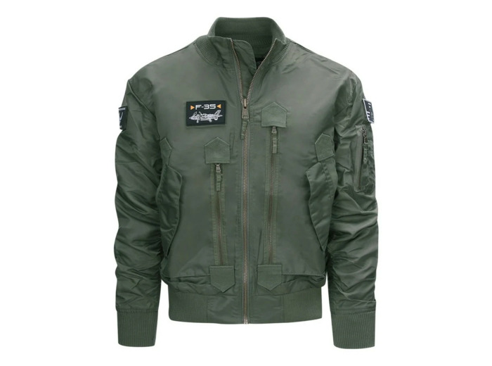 Blouson aviateur F-35 vert | Veste militaire premium en nylon