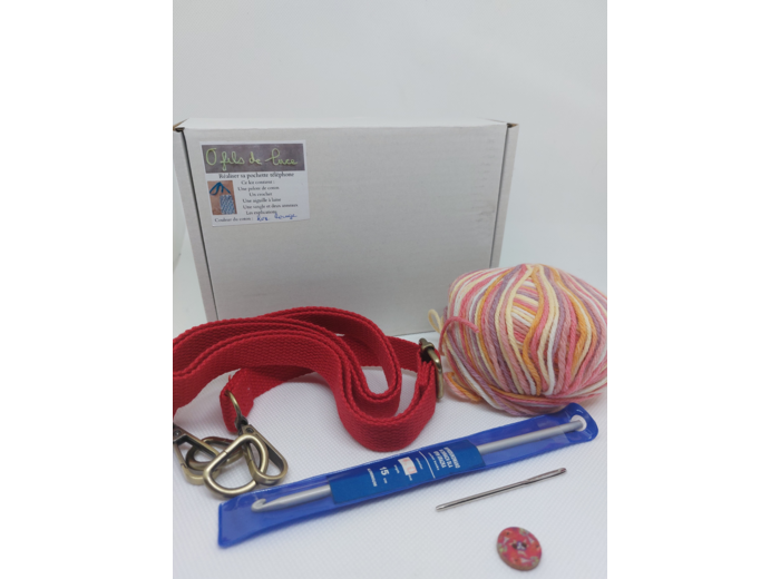 Kit pochette au crochet Rose