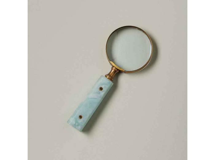 Loupe laiton bleu Chehoma 15x7x7cm