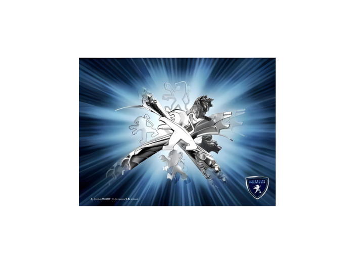 Plaque métal Peugeot, Le Lion - 30 x 40 cm - 161650RA