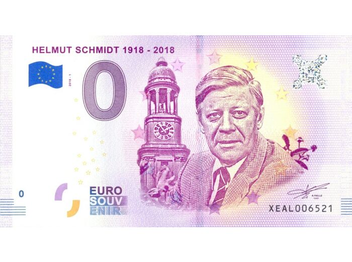 ALLEMAGNE 2018-1 HELMUT SCHMIDT 1918-2018 BILLET SOUVENIR 0 EURO