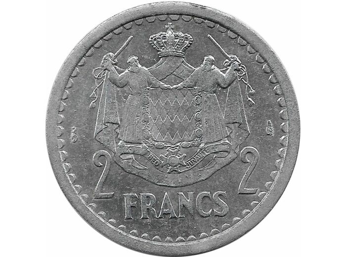 MONACO 2 FRANCS ND (1943) ALUMINIUM TTB+ taches