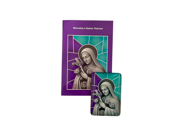 Magnet en Verre 48x68mm + Livret Neuvaine - Sainte Thérèse