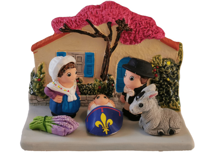 CRECHE en céramique BLOC 8x7cm- PROVENCE