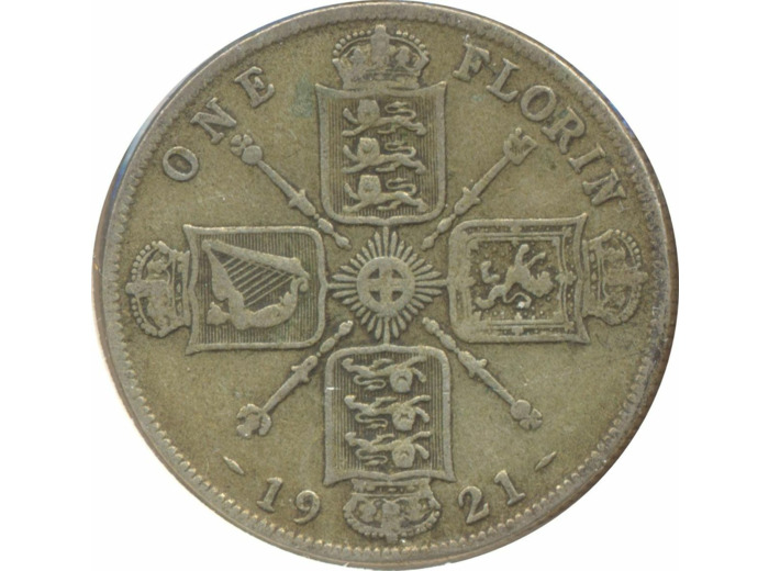 GRANDE BRETAGNE 1 FLORIN (2 SHILLING) GEORGES V 1921 TB+ N1