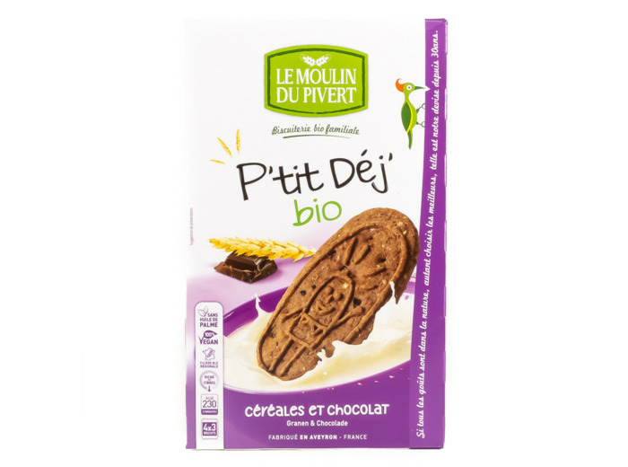Biscuits P'tit Déj Céréales et Chocolat Bio 190g