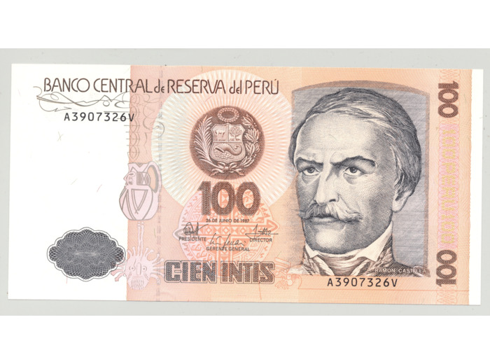 PEROU 100 INTIS 26-6-1987 SERIE A SPL (W133)