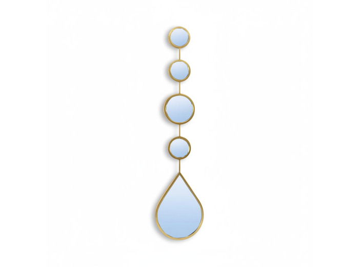 Miroir goutte fer doré 16x2x73cm