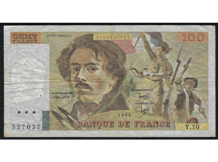 FRANCE 100 FRANCS DELACROIX 1984 SERIE Y.70 TB+