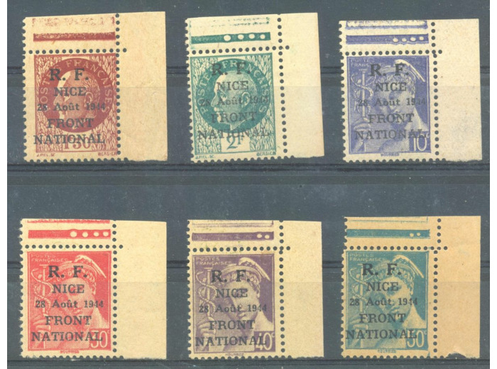 FRANCE LIBERATION DE NICE 28 AOUT 1914 LOT DE 6 TIMBRES Y. 1 à 6 NEUF Charnière
