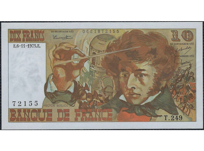FRANCE 10 FRANCS BERLIOZ 6-11-1975 T.249 NEUF
