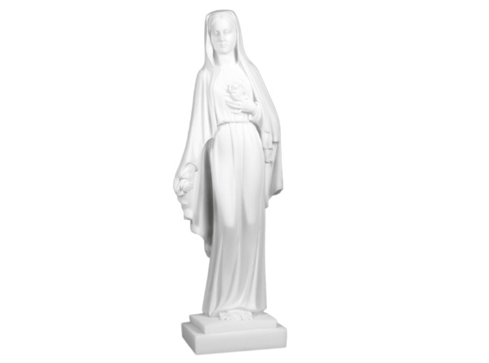 Vierge aux Roses- Statue en albâtre 25cm -Blanche