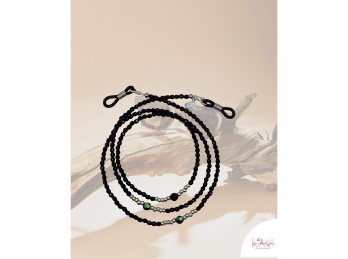 CHAÎNE DE LUNETTES BLACK SCINTILLANT