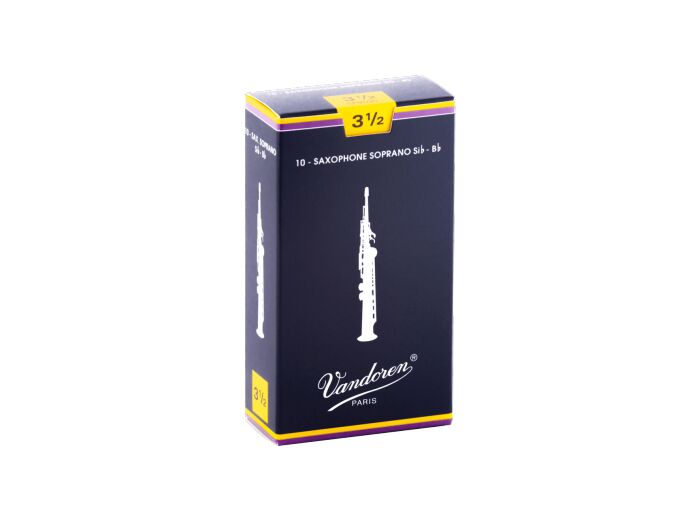 Boîte de 10 anches de saxophone soprano force 3 1/2 Vandoren