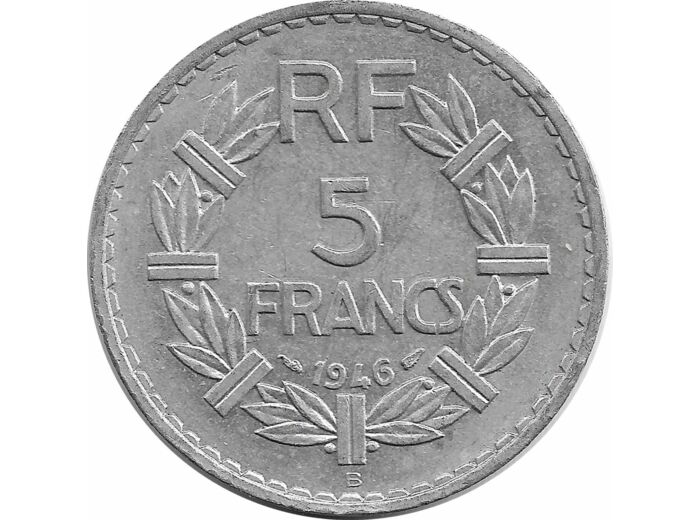 FRANCE 5 FRANCS LAVRILLIER Aluminium 1946 B TTB