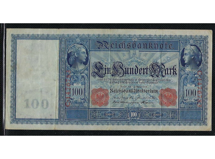 ALLEMAGNE 100 MARK 07 02 1908 SERIE C.1476783 TTB-