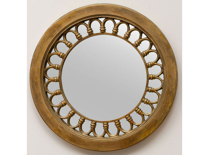 Miroir rond doré Capella 36cm