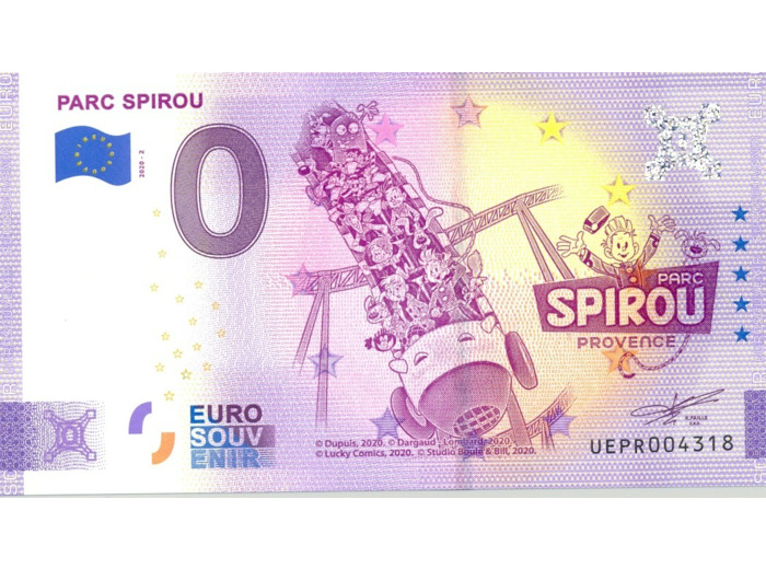 84 MONTEUX 2020-2 PARC SPIROU VERSION ANNIVERSAIRE BILLET SOUVENIR 0 EURO