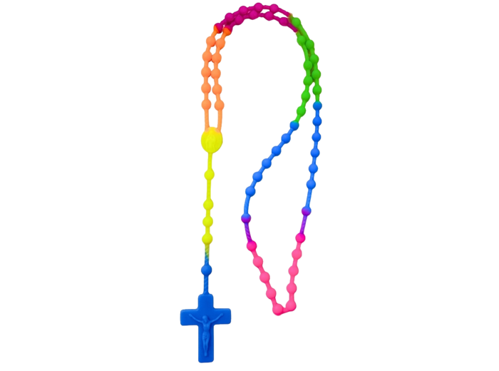 Chapelet en Silicone Perles D5mm Multicolore 42cm