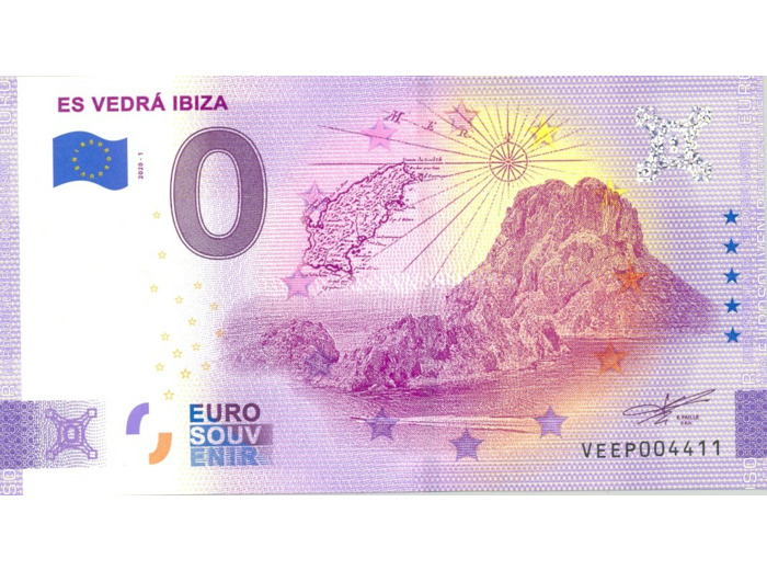ESPAGNE 2020-1 ES VEDRA IBIZA VERSION ANNIVERSAIRE BILLET SOUVENIR 0 EURO