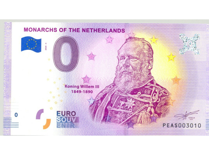 PAYS BAS 2020-5 MONARCHS OF THE NETHERLANDS BILLET SOUVENIR 0 EURO