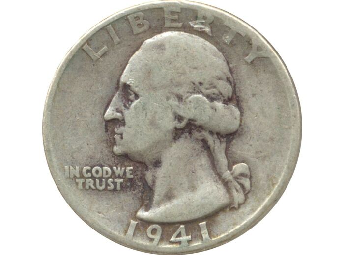 AMERIQUE ( U.S.A ) QUARTER DOLLAR (1/4 DOLLAR) 1941 WASHINGTON QUARTER TB+