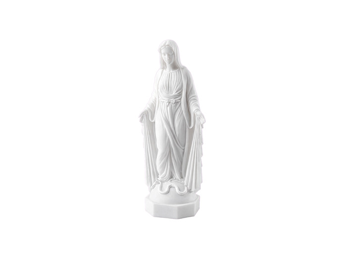 Vierge Miraculeuse avec rayons - Statue en albâtre 12 cm - Blanche