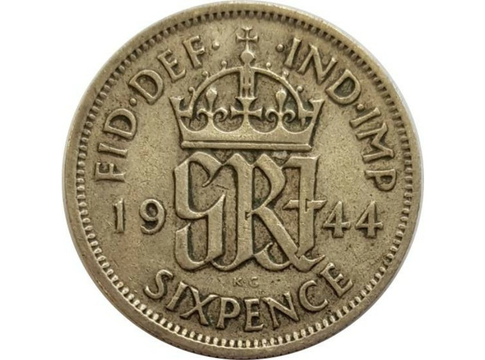 GRANDE BRETAGNE 6 PENCE 1944 GEORGES VI TTB