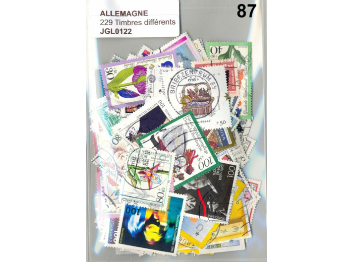 229 TIMBRES ALLEMAGNE DIFFERENTS OBLITERES *87