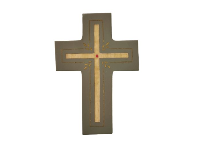Croix - Christ glorifié - galet - 11x7,5cm