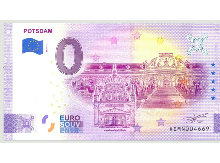ALLEMAGNE 2020-1 POTSDAM VERSION ANNIVERSAIRE BILLET SOUVENIR 0 EURO