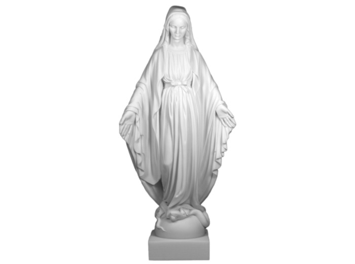 Vierge Miraculeuse -Statue en albâtre 50cm -Blanche