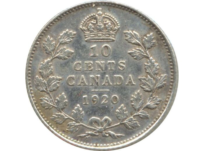 CANADA 10 CENTS 1920 TTB+