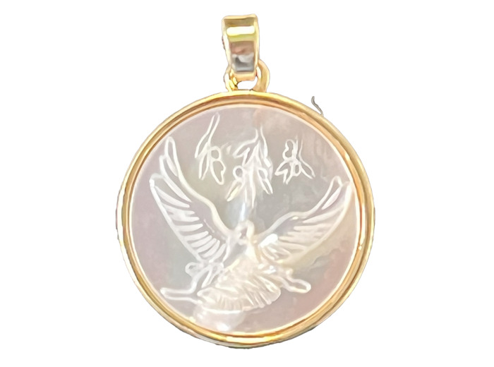 Pendentif en Nacre Rond 19mm - COLOMBE