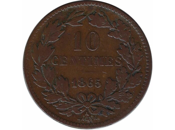 LUXEMBOURG 10 CENTIMES 1865 TB+