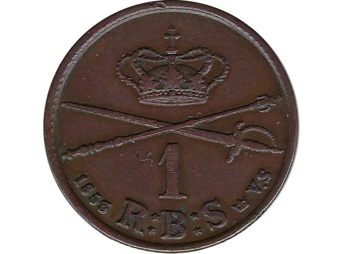 DANEMARK 1 RIGSBANKSKILLING FREDERIK VII 1853 TTB